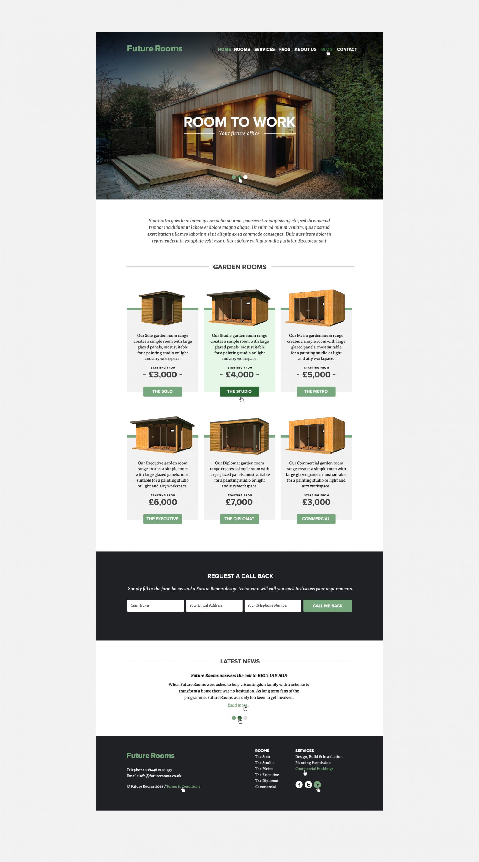 Website design for Future Rooms