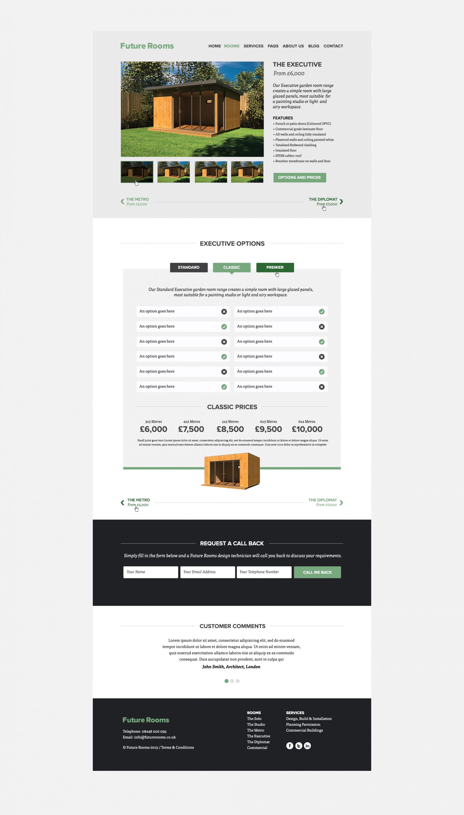 Website design for Future Rooms